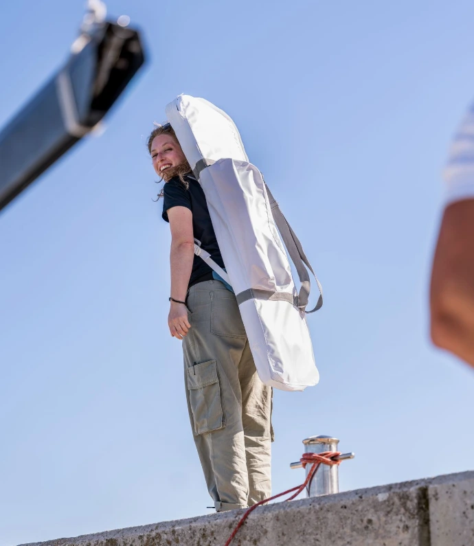 Torba Remigo, nošenje na ramenih